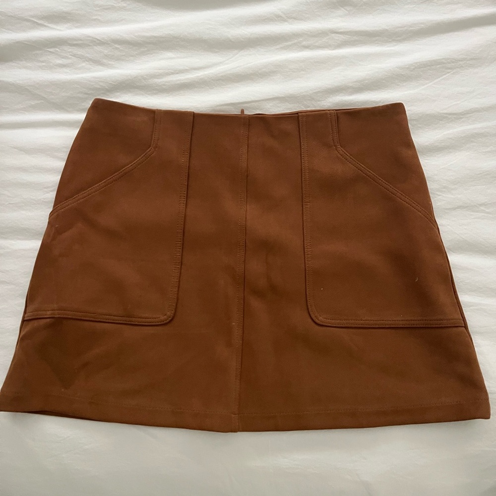 Zara A-Line Skirt in Rich Brown